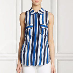 Patterson J Kincaid Sima Striped Silk Shirt size S